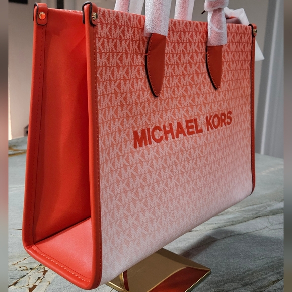Michael Kors Handbags - Michael Kors Mirella Ombre Coral and White Tote/Crossbody Bag NWT